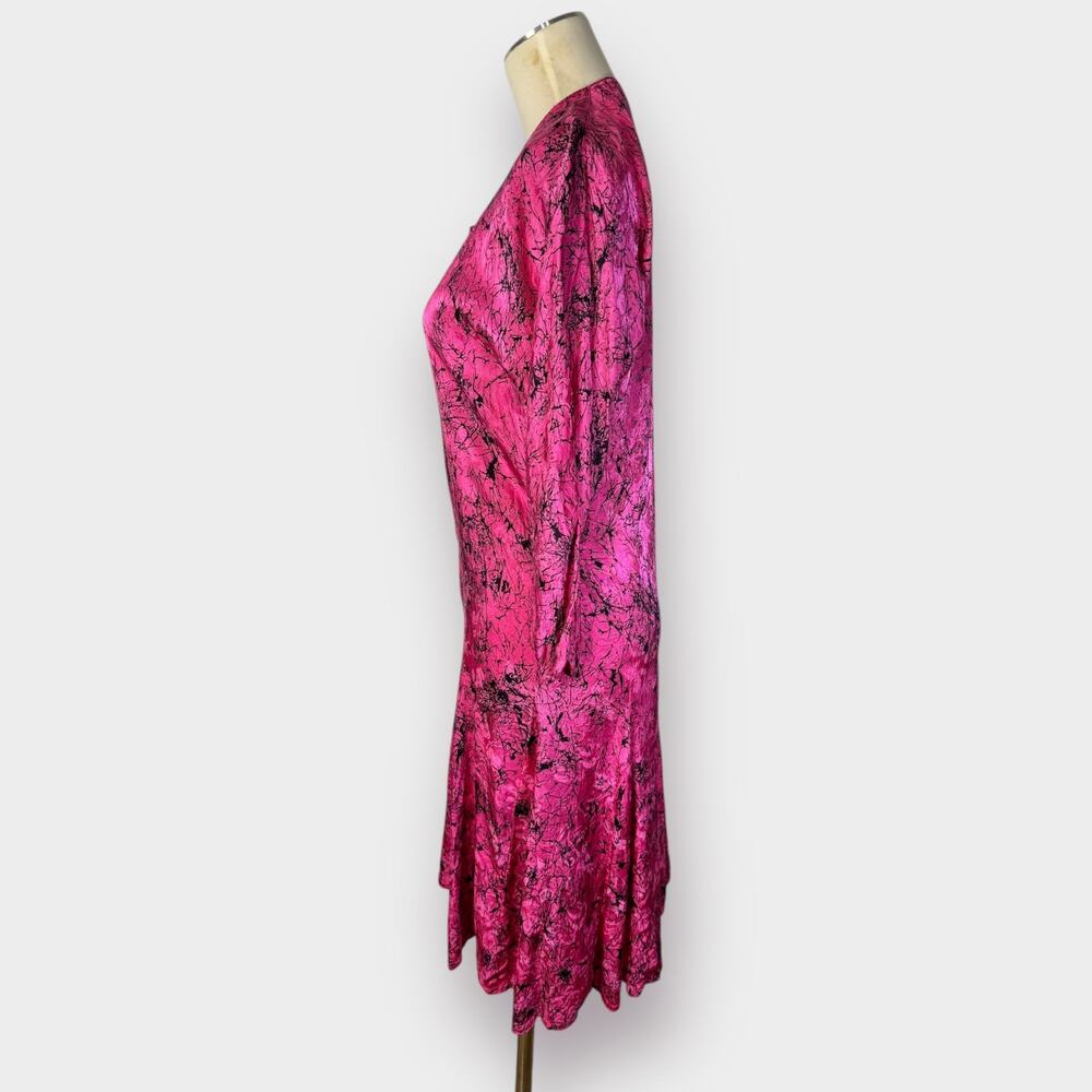 80s Mistero pink & black drop waist dress Size‎ S - Picture 5 of 8